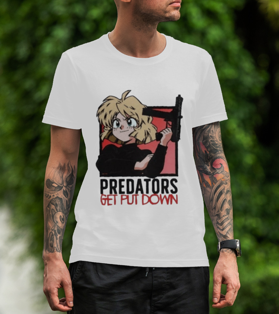 Predators Get Put Down Minnie May Gunsmith Cats Anime T-Shirt