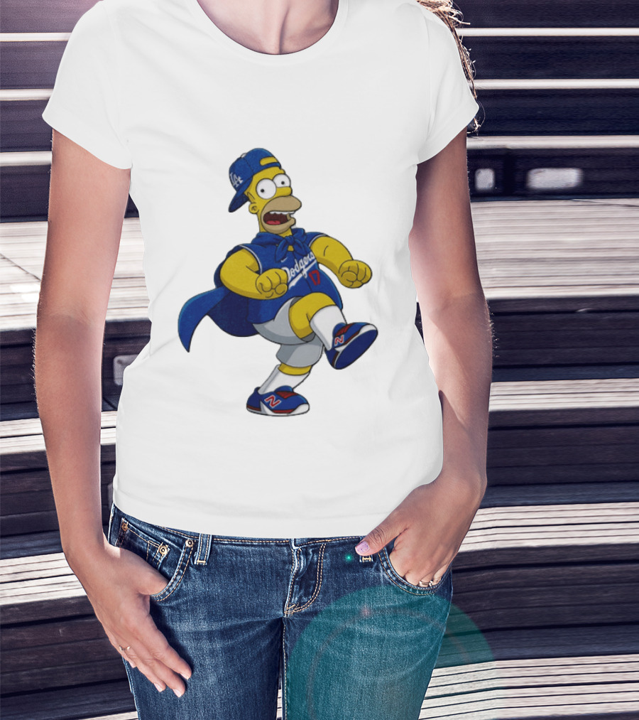 Shohei Ohtani Homer Simpson Los Angeles Dodgers MLB Cartoon T-Shirt