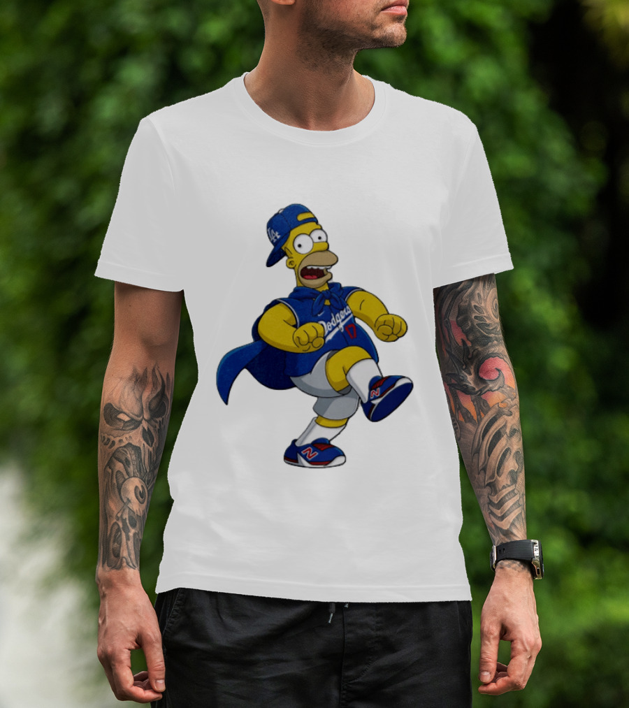 Shohei Ohtani Homer Simpson Los Angeles Dodgers MLB Cartoon T-Shirt