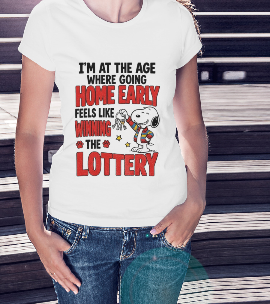 Snoopy Going Home Early Feels Like Winning The Lottery T-Shirt