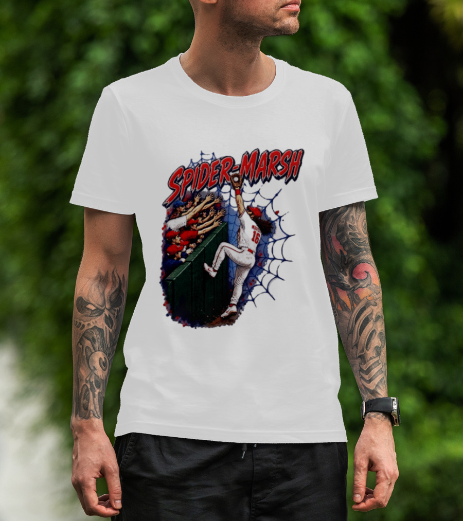 Spider Marsh Brandon Marsh Philadelphia Phillies Baseball Catch Action T-Shirt
