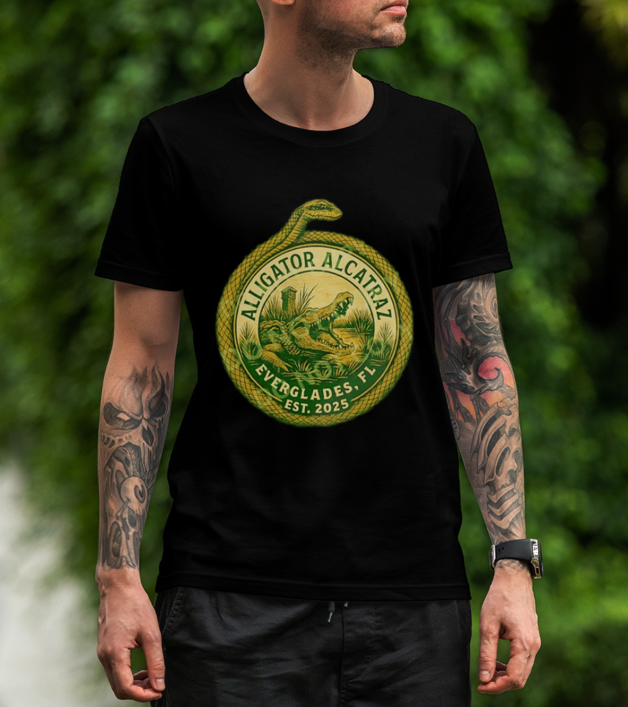 Alligator Alcatraz Everglades Florida Est. 2025 Snake And Reptile T-Shirt