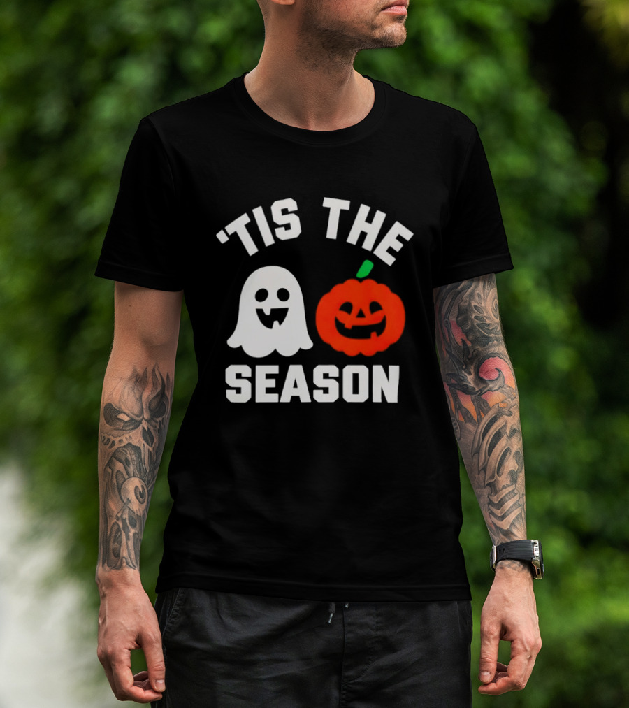Tis The Season Ghost And Pumpkin Halloween T-Shirt