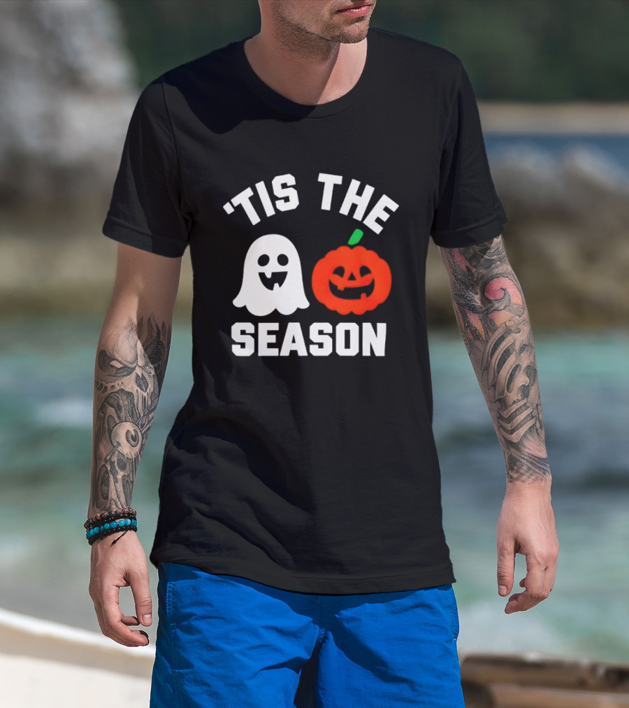Tis The Season Ghost And Pumpkin Halloween T-Shirt