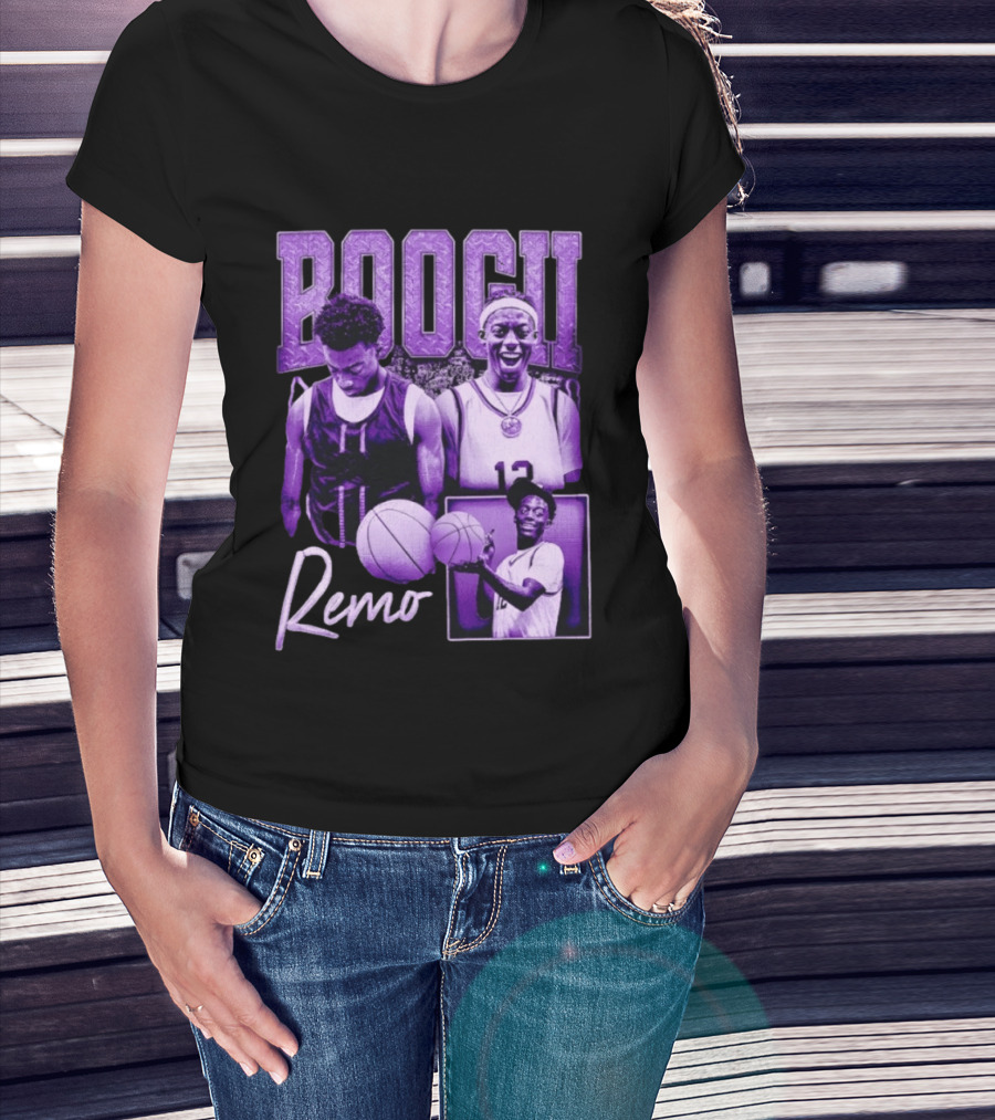 Boogii Remo 12 Basketball Player Retro Style Purple Aesthetic T-Shirt