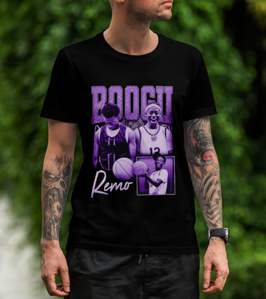 Boogii Remo 12 Basketball Player Retro Style Purple Aesthetic T-Shirt