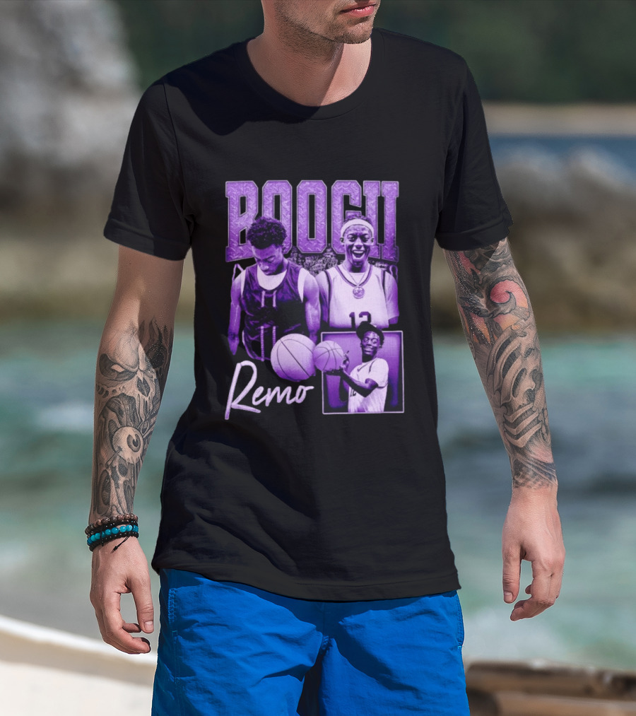 Boogii Remo 12 Basketball Player Retro Style Purple Aesthetic T-Shirt