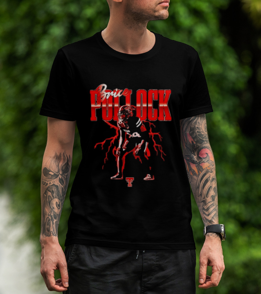 Brice Pollock Texas Tech Red Raiders Football Player Art With Team T-Shirt