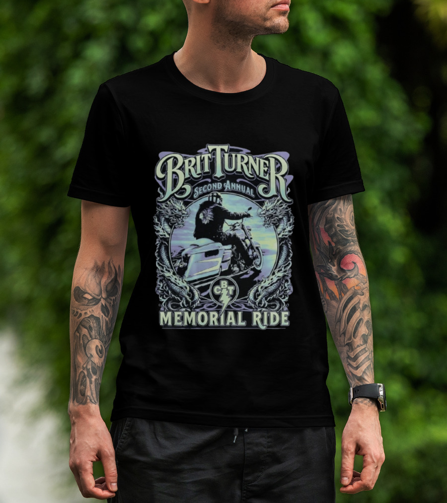 Brit Turner Second Annual Memorial Ride May 16th 2026 Dragon's Tail Motorcycle Event BCT T-Shirt