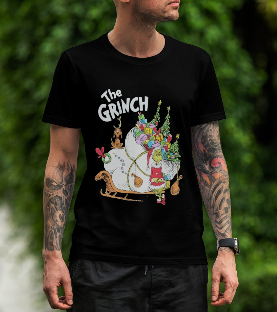 The Grinch Christmas Sleigh With Max And Presents T-Shirt