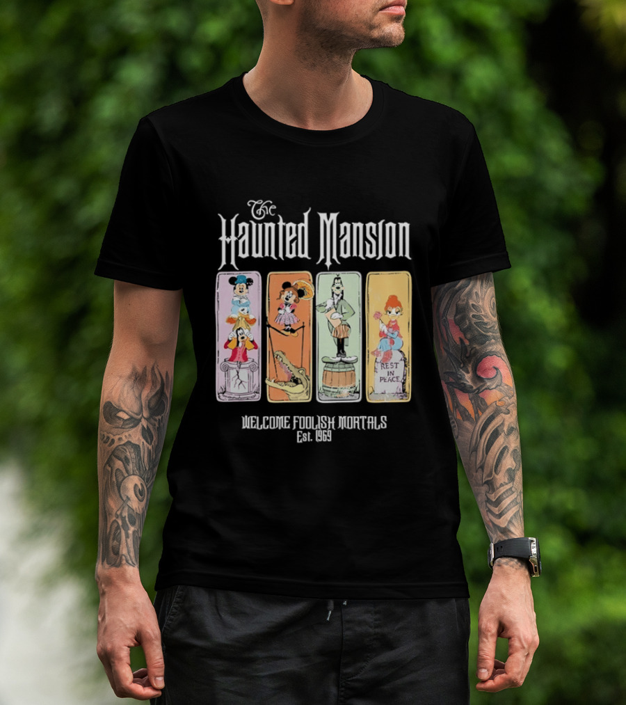 The Haunted Mansion Welcome Foolish Mortals Est 1969 Distressed T-Shirt