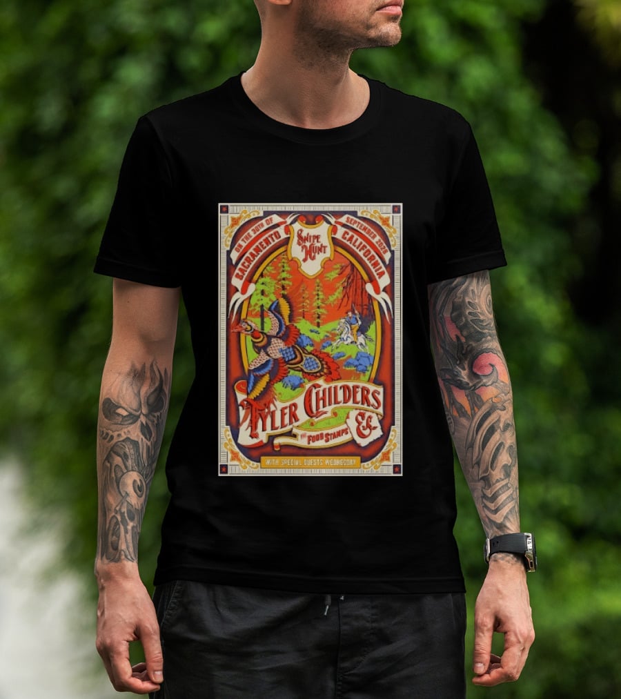 Tyler Childers And The Food Stamps Snipe Hunt Sacramento September 30th 2023 California Concert T-Shirt