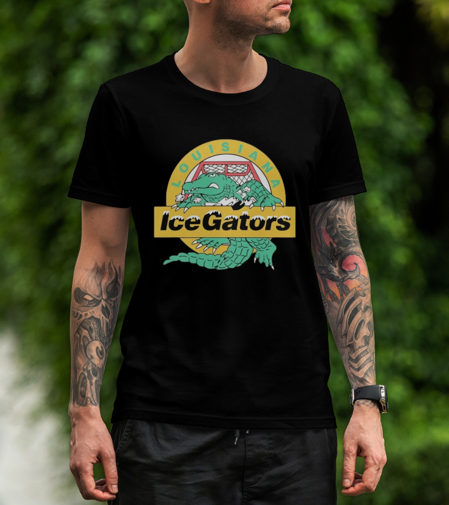 Louisiana IceGators Hockey Team Alligator And Net T-Shirt