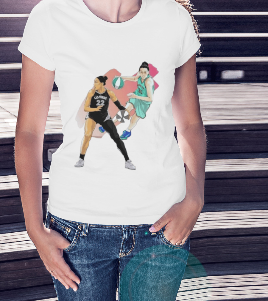 Las Vegas A'ja Wilson 22 And Brooklyn Breanna Stewart 30 T-Shirt