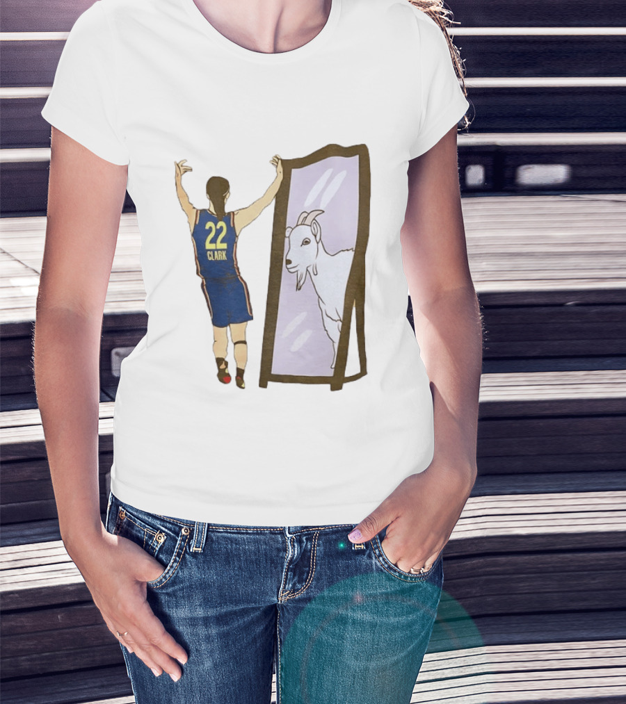 Caitlin Clark 22 Goat Indiana Fever Mirror T-Shirt