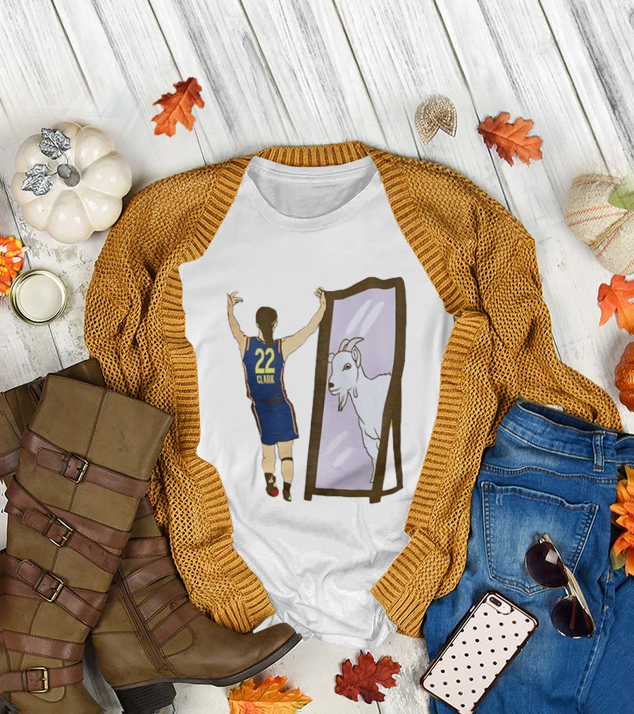 Caitlin Clark 22 Goat Indiana Fever Mirror T-Shirt