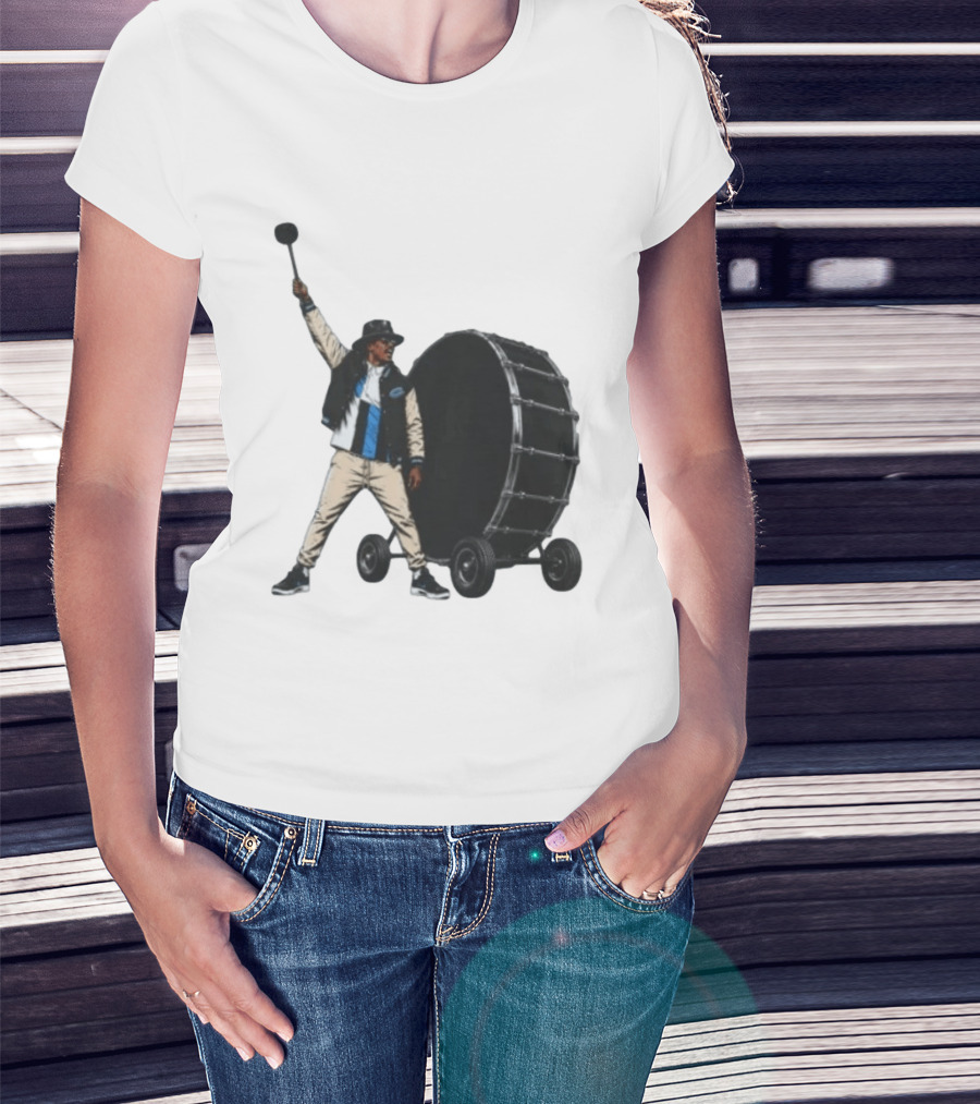 Carolina Panthers Football Culture Supporter With Drum T-Shirt