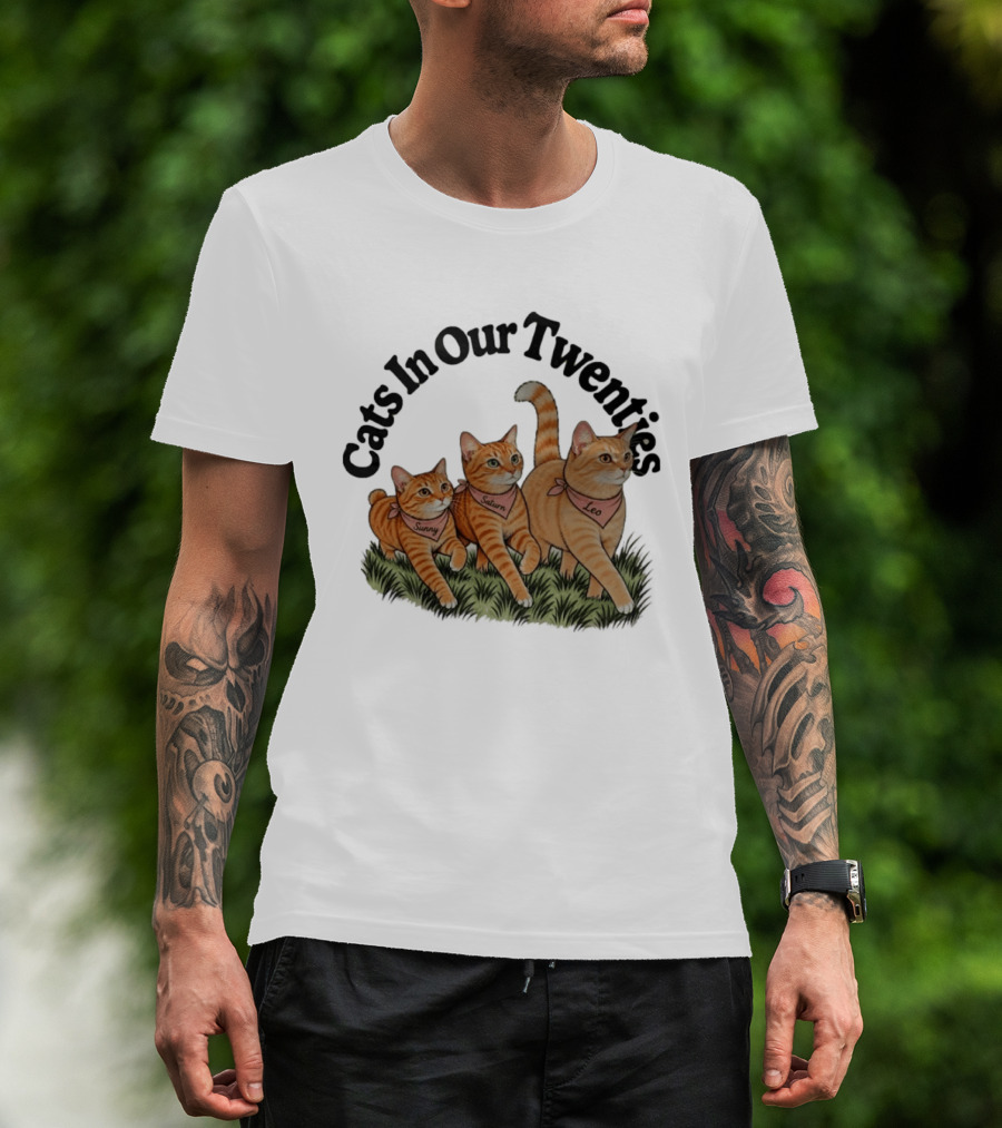 Cats In Our Twenties Sunny Saturn Leo Trio T-Shirt