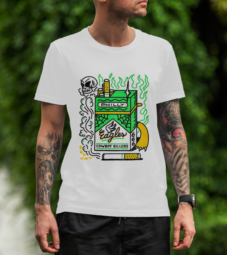 Philly Eagles Cowboy Killers 666 Cigarette Pack T-Shirt