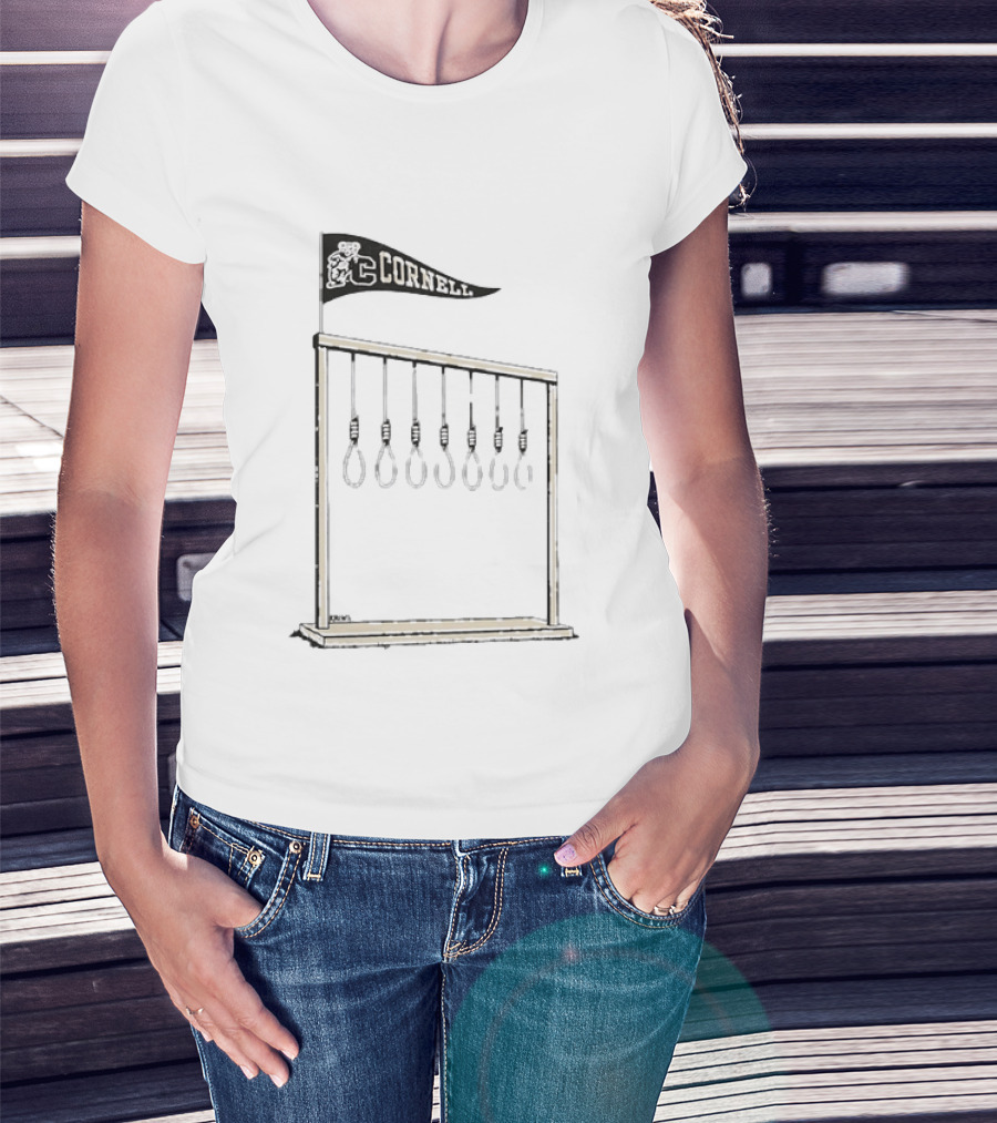 Cornell University Flag Bear With Hooks Ivy League College T-Shirt