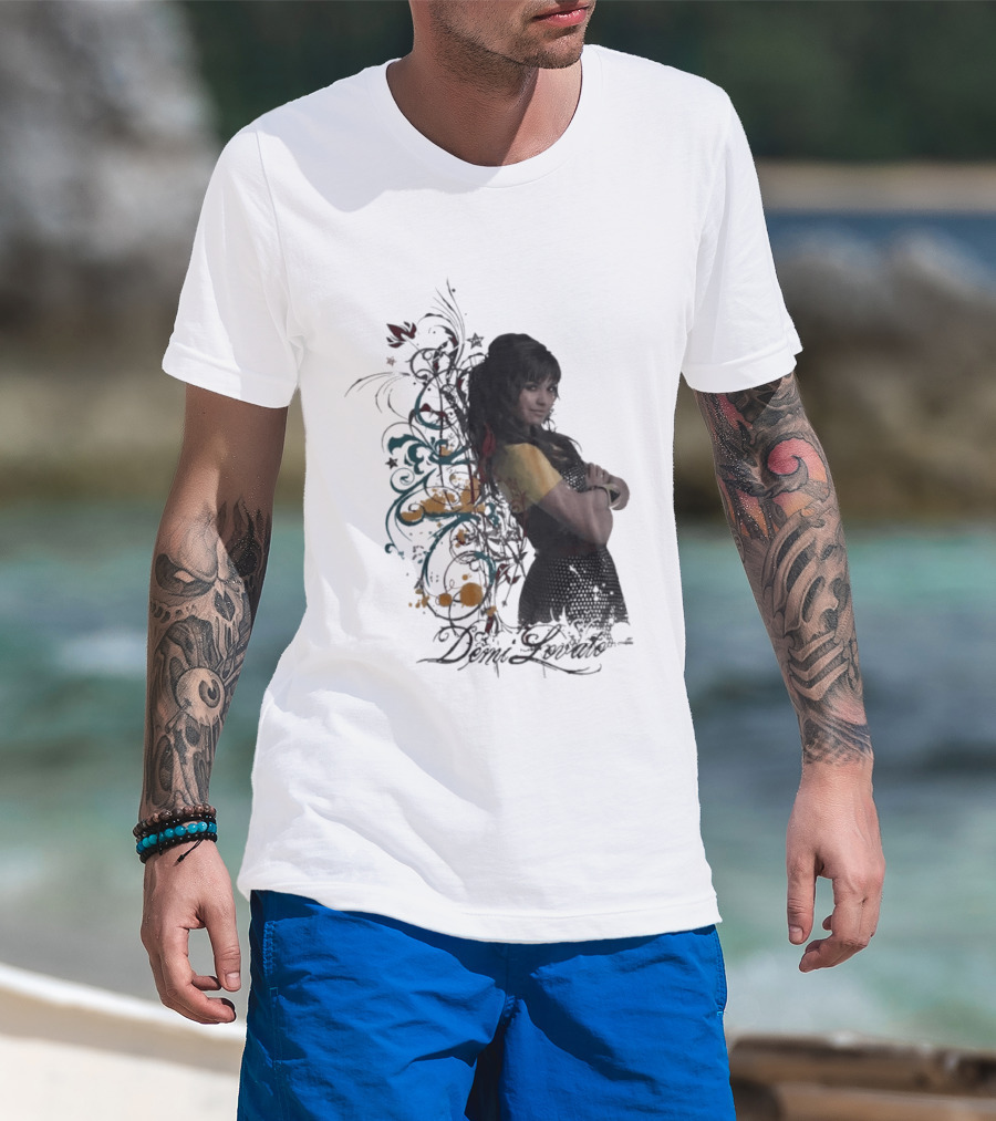 Demi Lovato Floral Music Artist Vibrant Pop Star T-Shirt