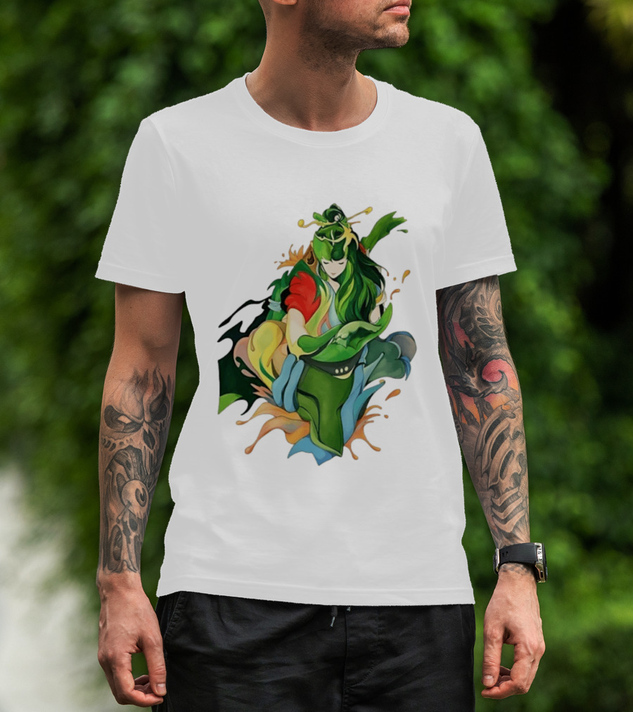 Shun Of Andromeda Saint Seiya Anime Character Art Green And Red T-Shirt