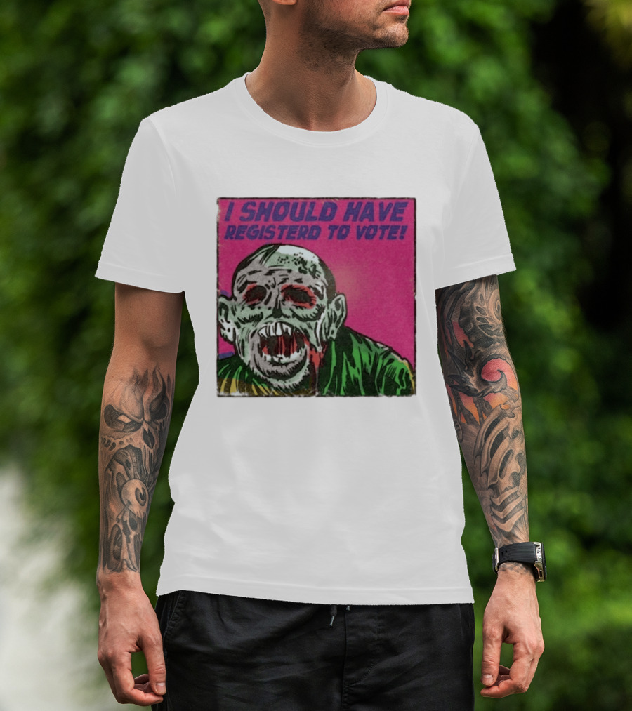 Zombie Meme I Should Have Registered To Vote תובבש Uteזחגרט Zombiebo T-Shirt