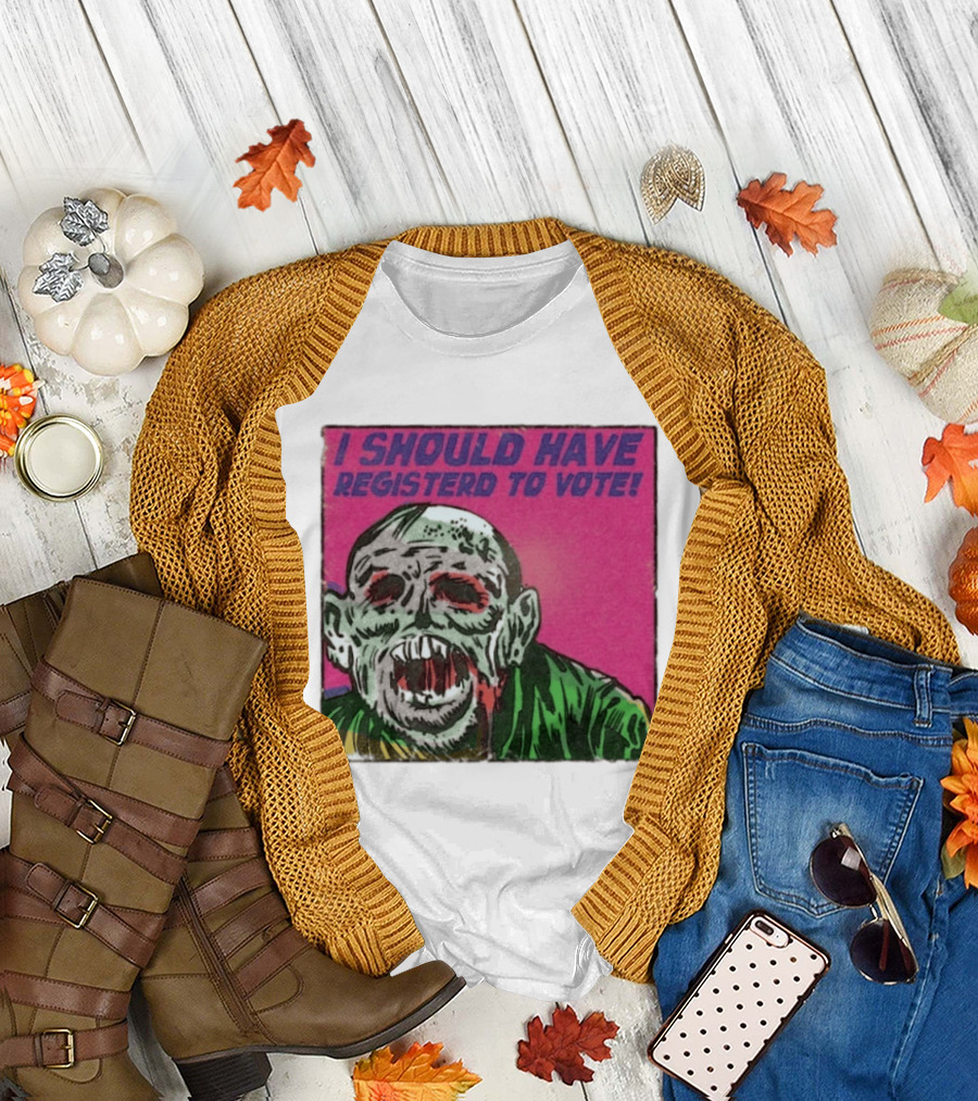 Zombie Meme I Should Have Registered To Vote תובבש Uteזחגרט Zombiebo T-Shirt