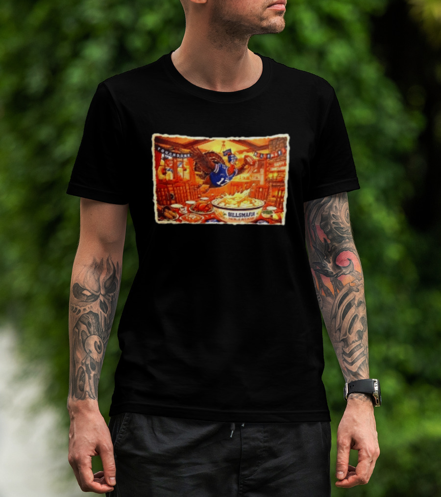 BillsMafia Thanksgiving Feast Turkey Touchdown Buffalo Bills Holiday Celebration T-Shirt