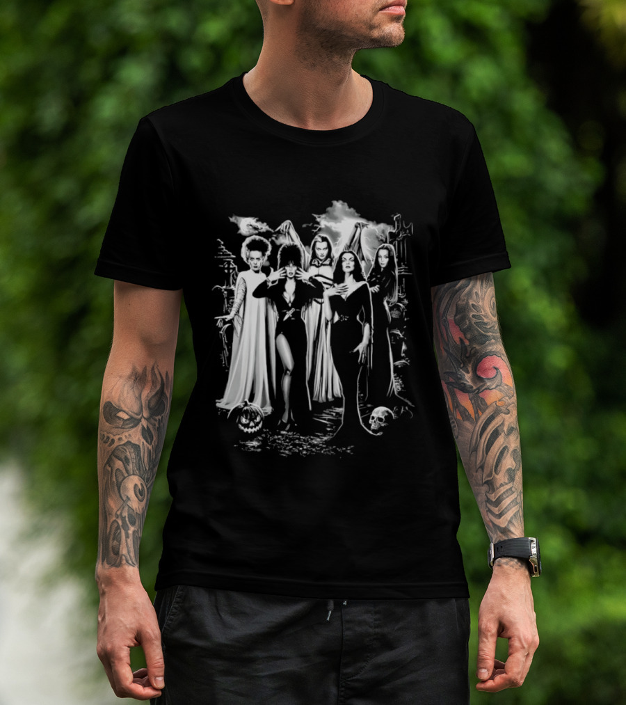 Bride Of Frankenstein Lily Munster Morticia Addams Vampira Gothic Horror T-Shirt
