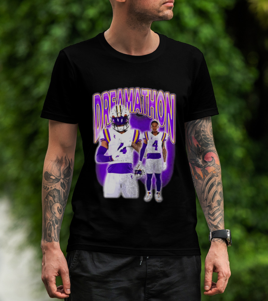 LSU Tigers Dreamathon Gotta Geaux To Work 2 Football 2 Sided T-Shirt