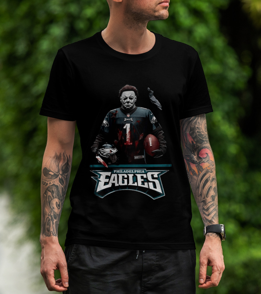 Philadelphia Eagles Michael Myers Halloween 2026 Football Horror T-Shirt