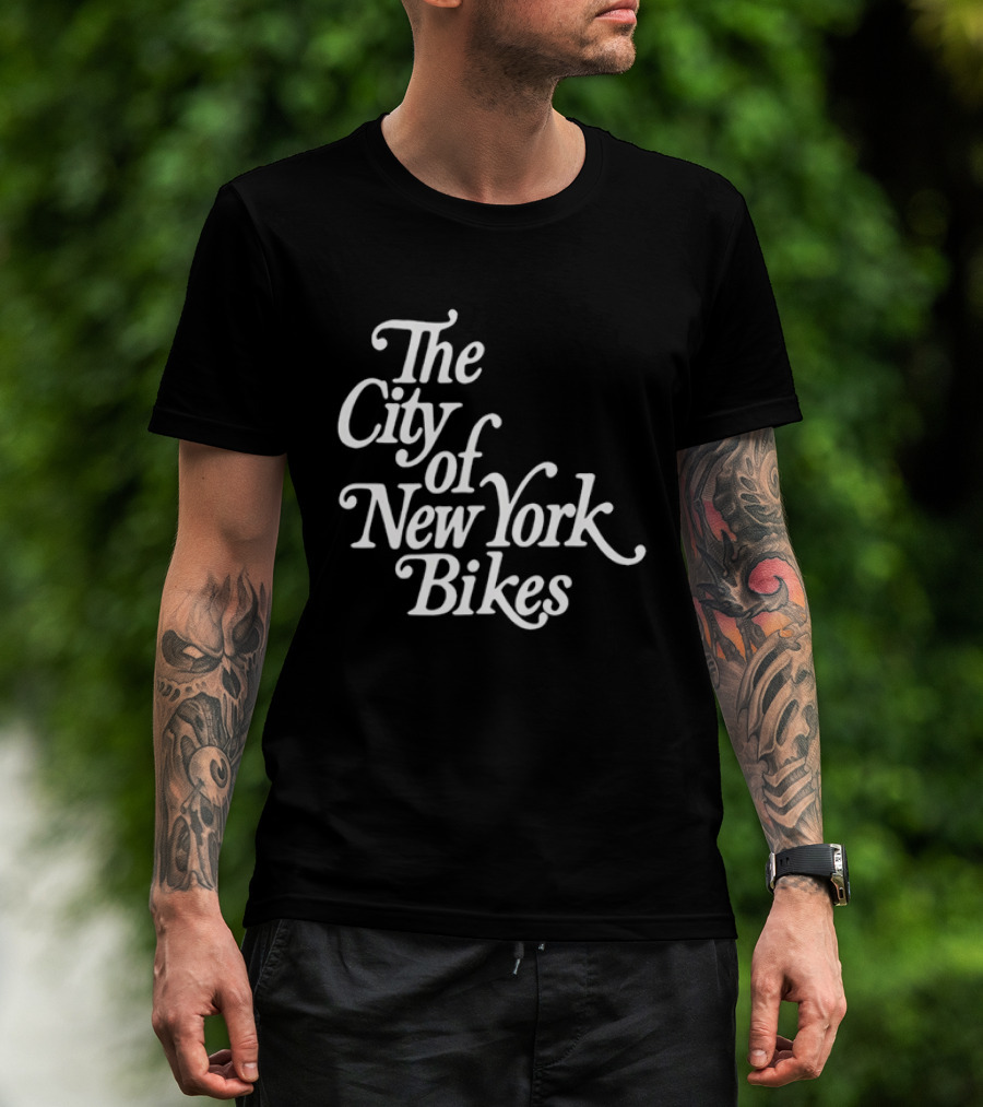 The City Of New York Bikes NYC Cycling Urban Bicycle Ride T-Shirt