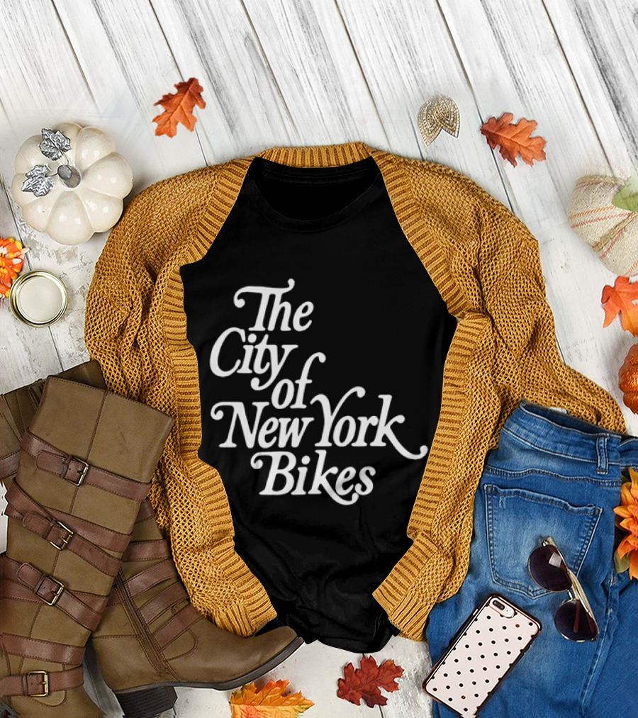 The City Of New York Bikes NYC Cycling Urban Bicycle Ride T-Shirt