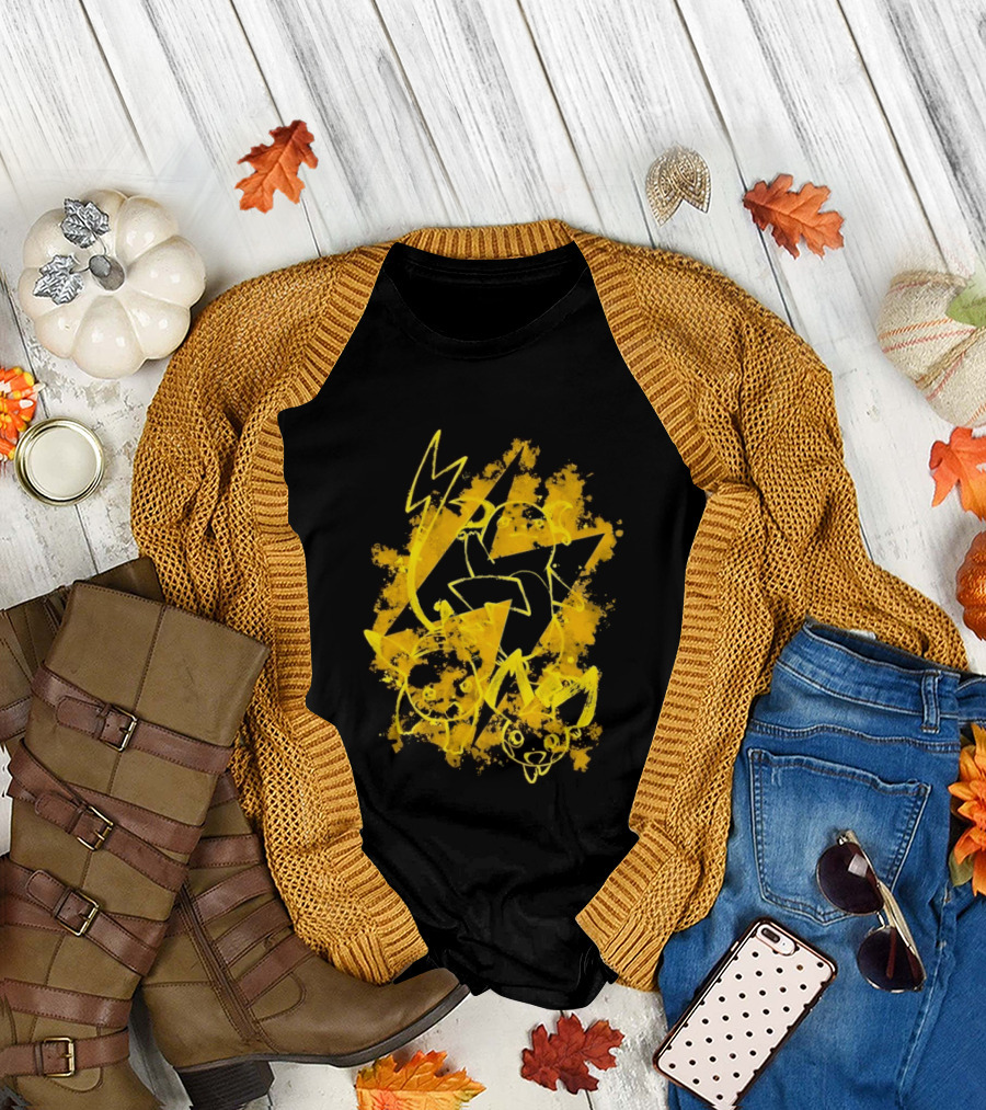 Pikachu Raichu Pichu Electric Evolution Pokemon Splash T-Shirt