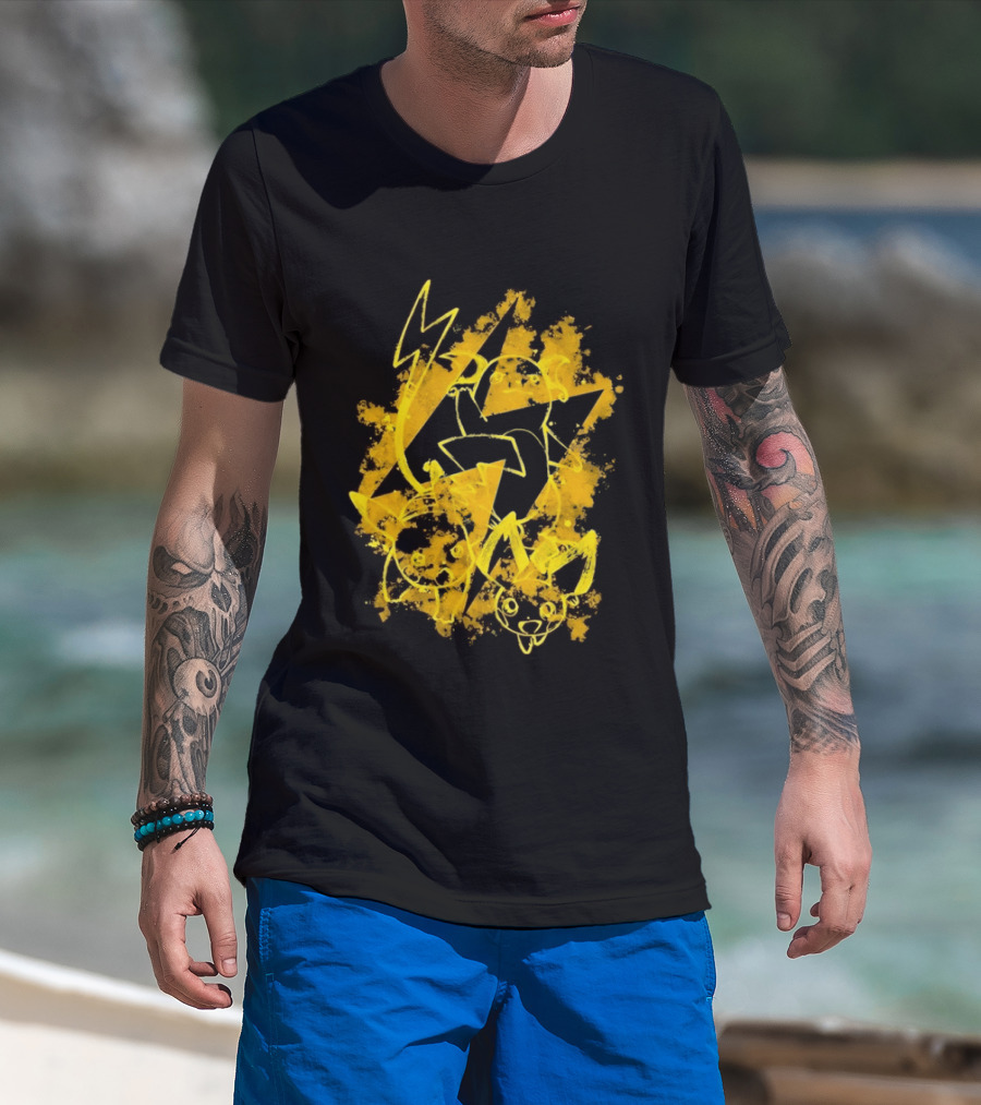 Pikachu Raichu Pichu Electric Evolution Pokemon Splash T-Shirt