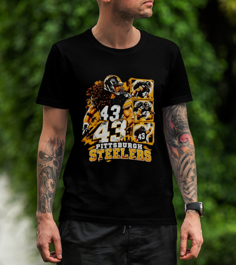 Troy Polamalu 43 Pittsburgh Steelers Football Legend T-Shirt