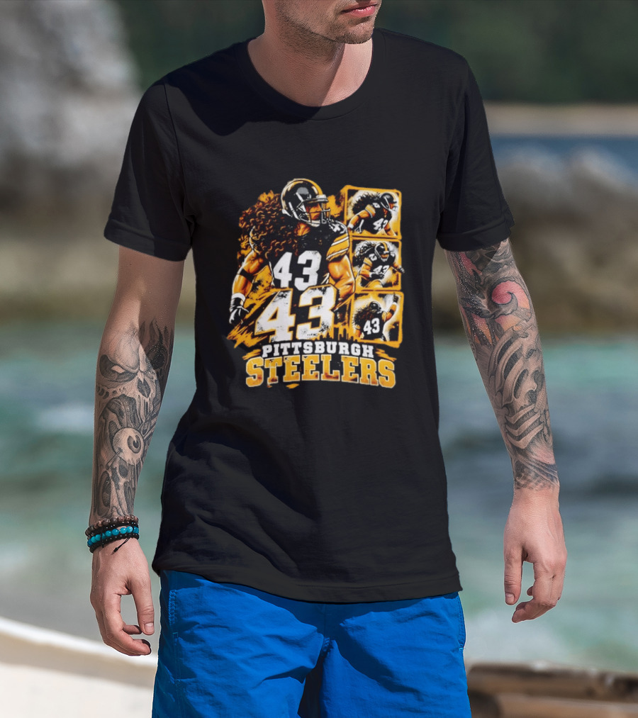 Troy Polamalu 43 Pittsburgh Steelers Football Legend T-Shirt