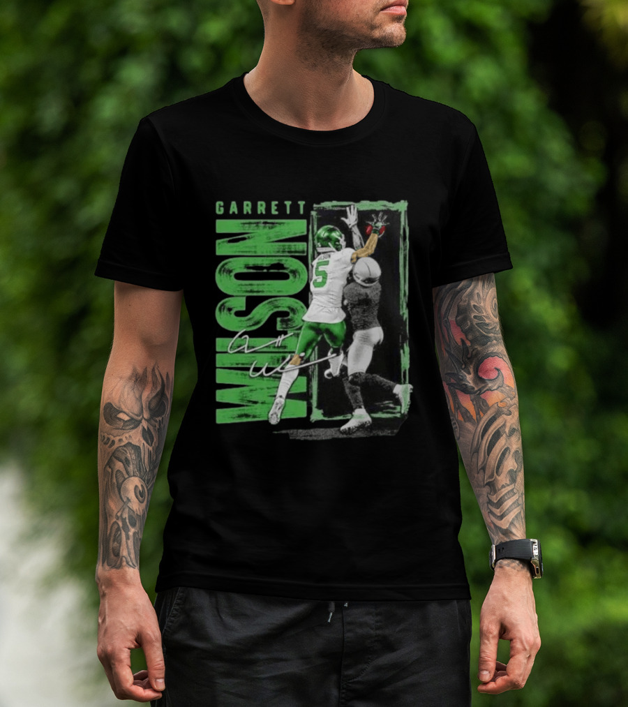 Garrett Wilson New York Jets Football Duo 5 Autograph Wilson Player Image T-Shirt