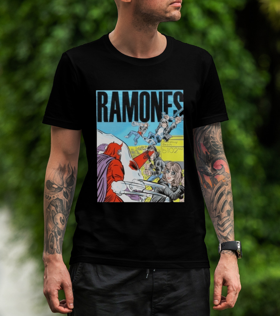 Ramones Rockaway Beach Comic Jack Kirby Style 102nd Street T-Shirt
