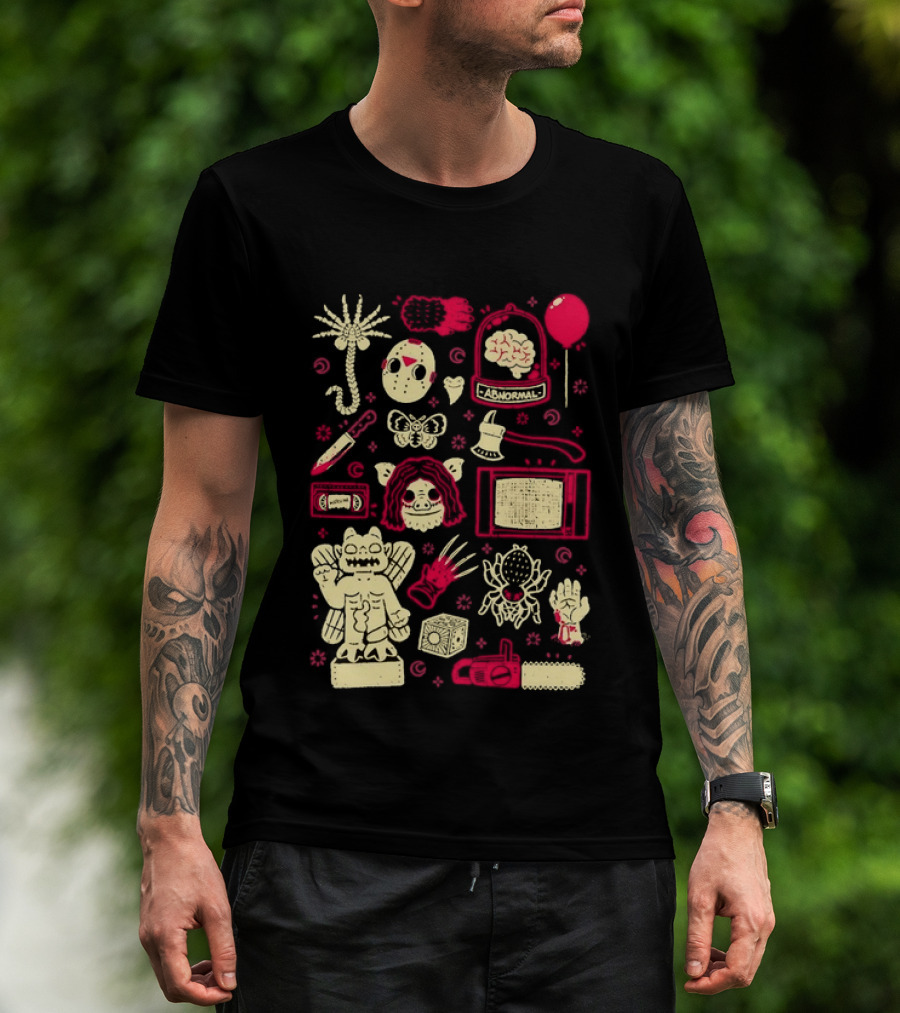 Horror Movie Slasher Mask Chainsaw Creepy Halloween T-Shirt