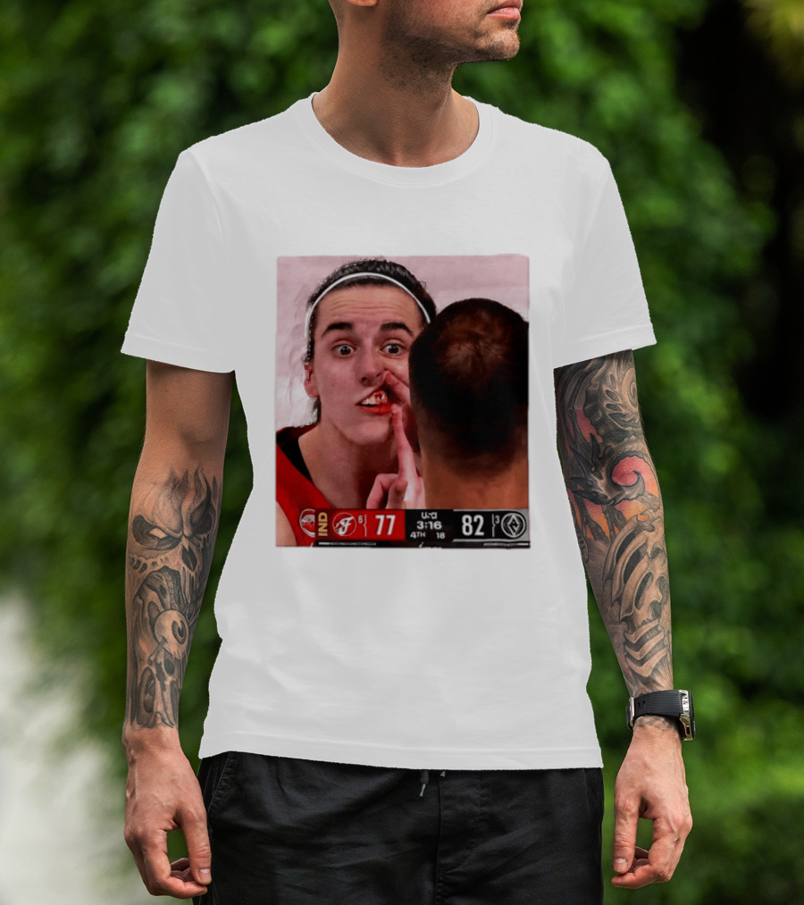 Caitlin Clark Injured Mouth Indiana Basketball Game Score 77 82 Fourth Quarter T-Shirt