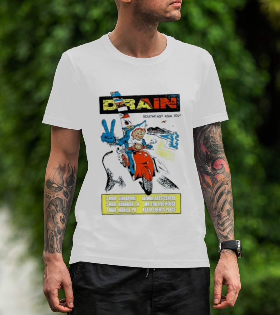 Drain Southeast Asia 2027 Tour Hardcore Singapore Bangkok Manila Dates Venues T-Shirt