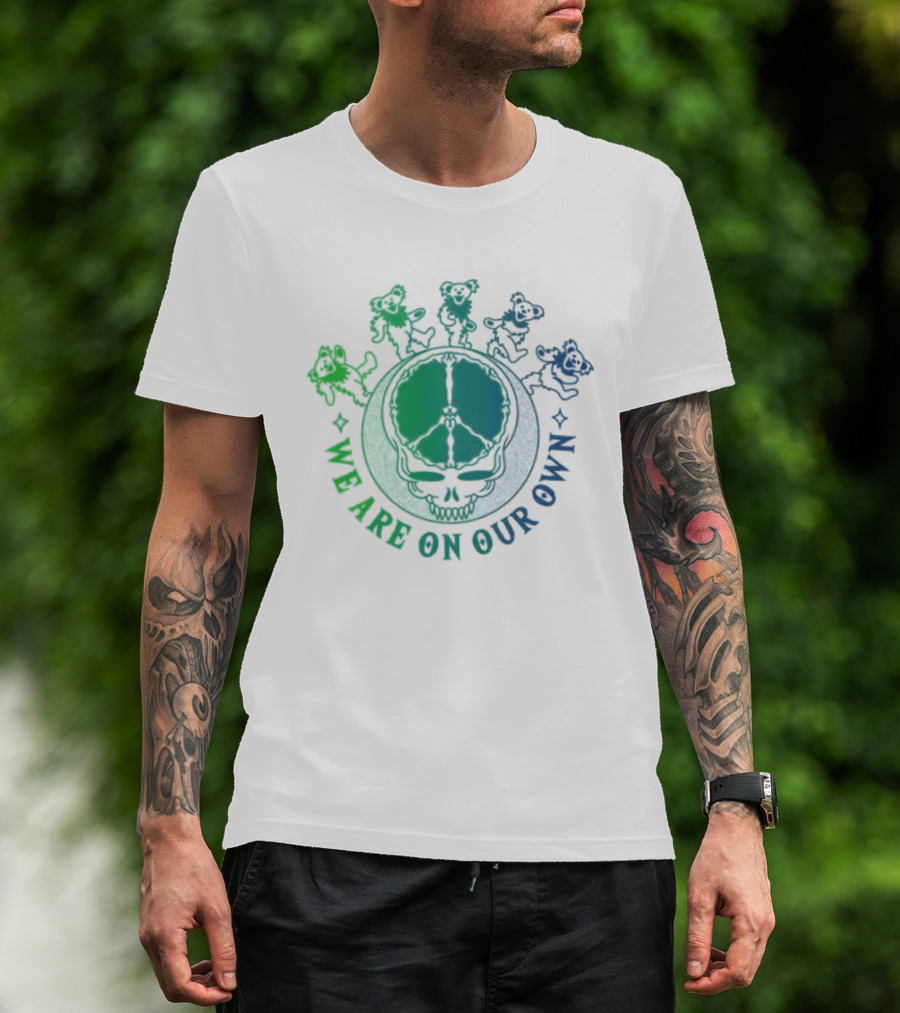 Grateful Dead Dancing Bears We Are On Our Own Peace Skull Moon T-Shirt