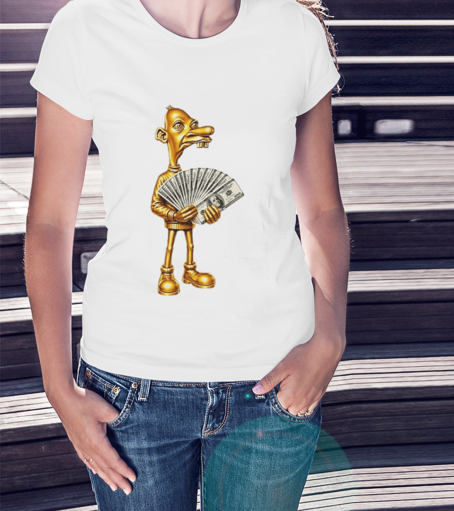 Greg Heffley Gold Money Meme With Cash Stack T-Shirt