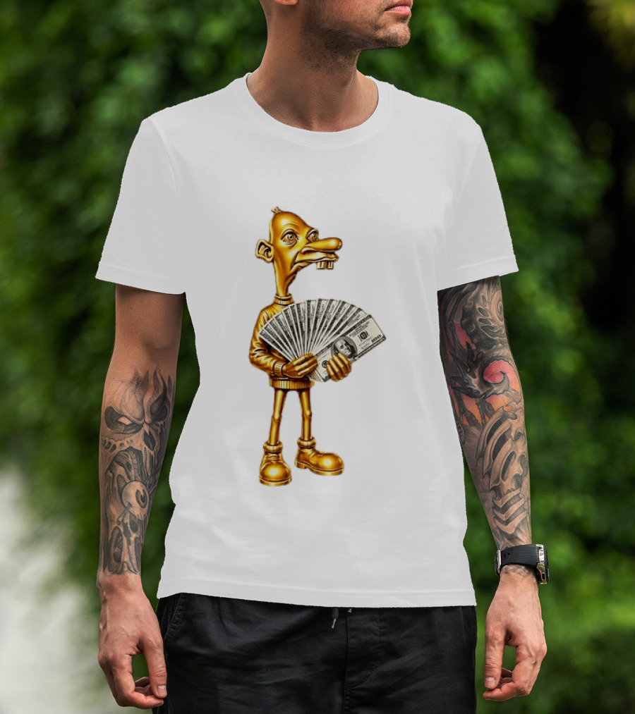 Greg Heffley Gold Money Meme With Cash Stack T-Shirt