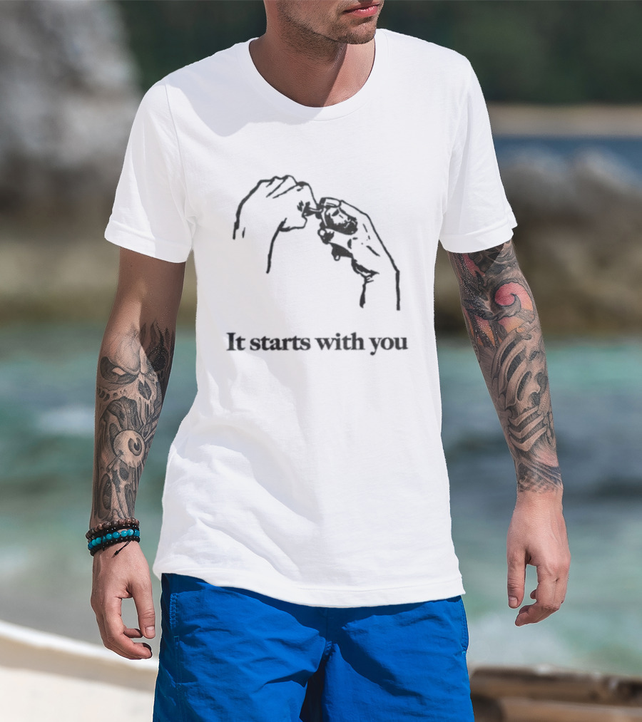 It Starts With You Grenade Activism Social Change Hands T-Shirt