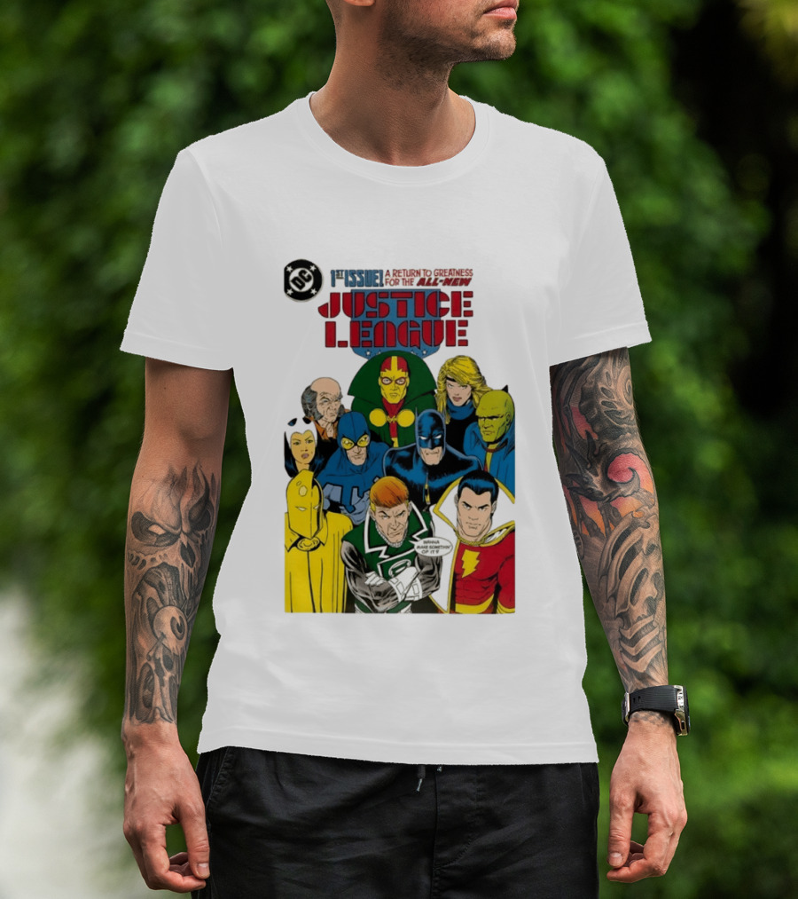 Justice League 1st Issue A Return To Greatness DC Comics Icons Bold Cover T-Shirt