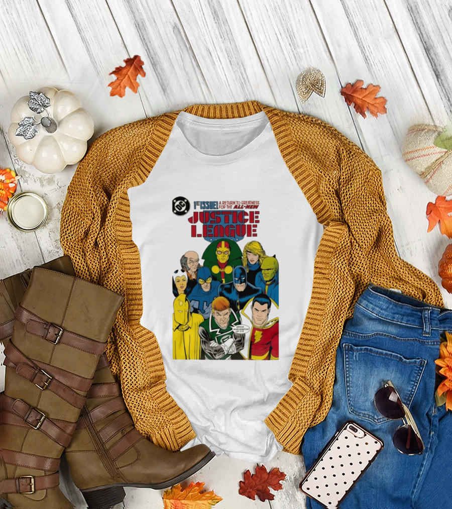 Justice League 1st Issue A Return To Greatness DC Comics Icons Bold Cover T-Shirt