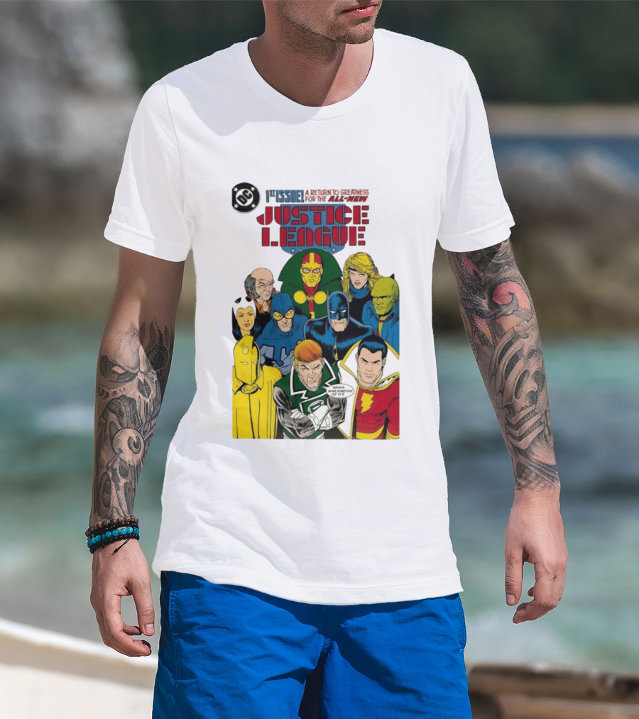 Justice League 1st Issue A Return To Greatness DC Comics Icons Bold Cover T-Shirt